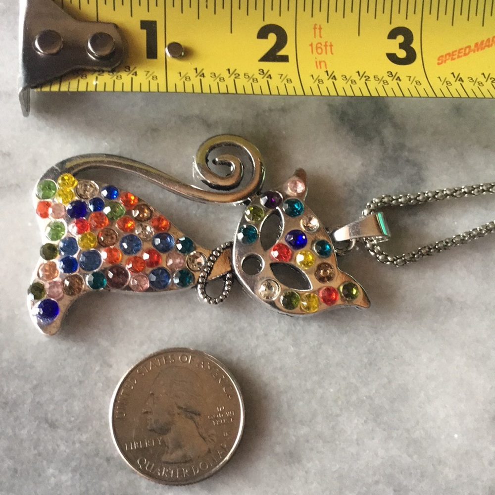 Multi-Color Crystal Cat Necklace - Picture 8 of 15